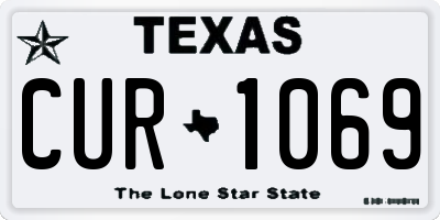 TX license plate CUR1069