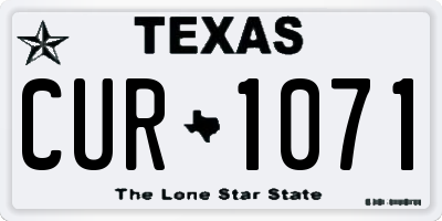 TX license plate CUR1071