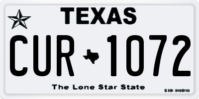 TX license plate CUR1072