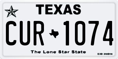 TX license plate CUR1074