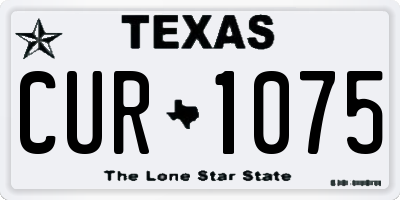 TX license plate CUR1075