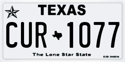 TX license plate CUR1077