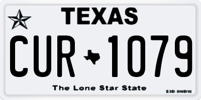 TX license plate CUR1079