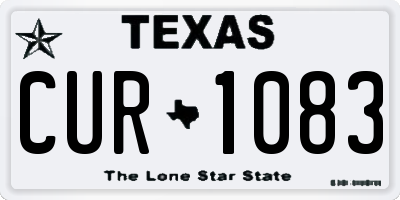 TX license plate CUR1083