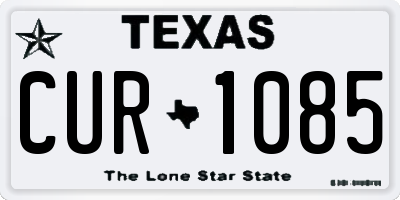 TX license plate CUR1085