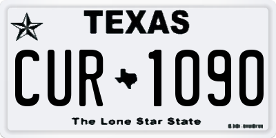 TX license plate CUR1090