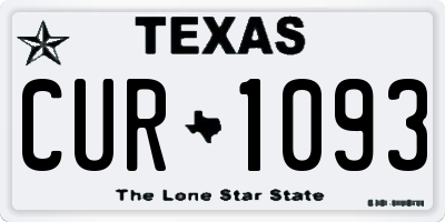 TX license plate CUR1093