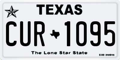 TX license plate CUR1095