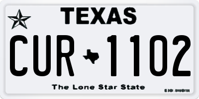 TX license plate CUR1102