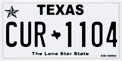 TX license plate CUR1104