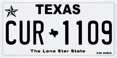 TX license plate CUR1109