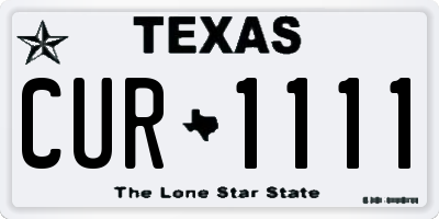 TX license plate CUR1111