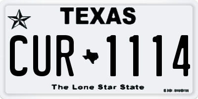 TX license plate CUR1114