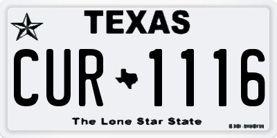TX license plate CUR1116
