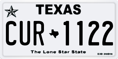 TX license plate CUR1122