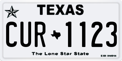 TX license plate CUR1123