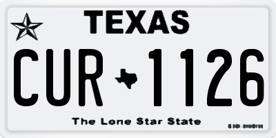 TX license plate CUR1126