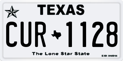 TX license plate CUR1128
