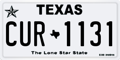 TX license plate CUR1131