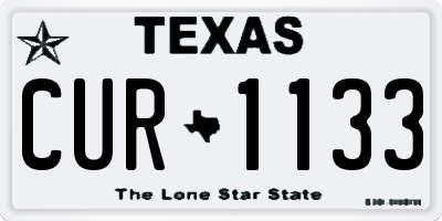 TX license plate CUR1133