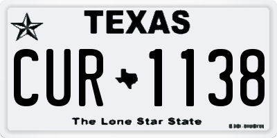 TX license plate CUR1138