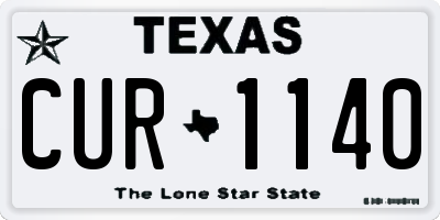 TX license plate CUR1140