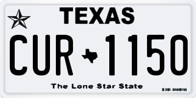 TX license plate CUR1150