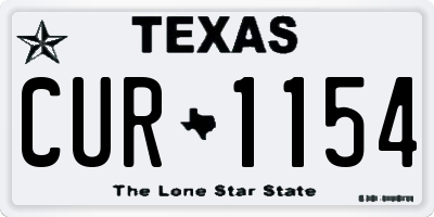 TX license plate CUR1154