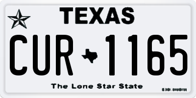 TX license plate CUR1165
