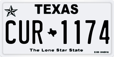 TX license plate CUR1174