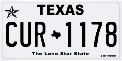 TX license plate CUR1178