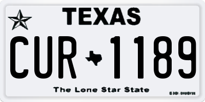 TX license plate CUR1189