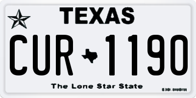 TX license plate CUR1190