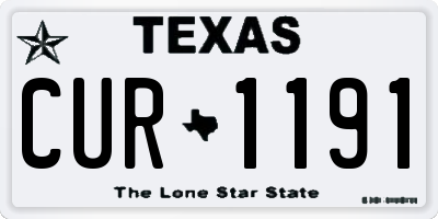 TX license plate CUR1191