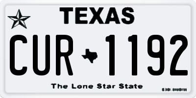 TX license plate CUR1192