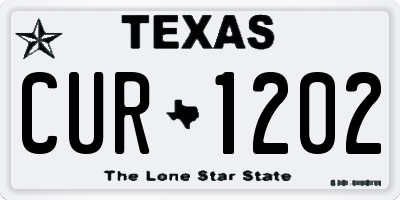 TX license plate CUR1202