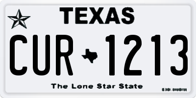 TX license plate CUR1213