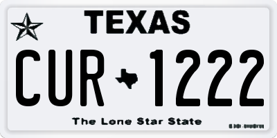 TX license plate CUR1222