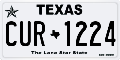 TX license plate CUR1224