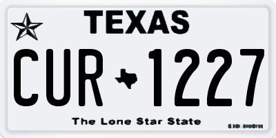 TX license plate CUR1227
