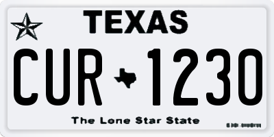 TX license plate CUR1230