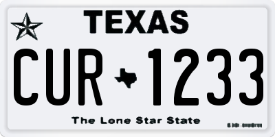 TX license plate CUR1233