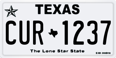 TX license plate CUR1237