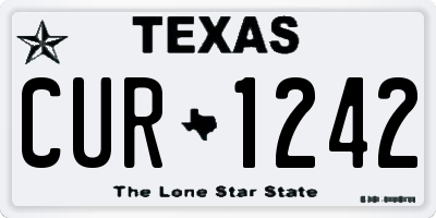 TX license plate CUR1242