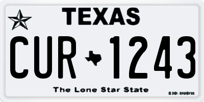 TX license plate CUR1243
