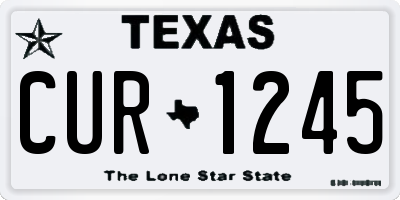 TX license plate CUR1245