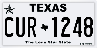 TX license plate CUR1248