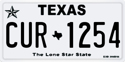 TX license plate CUR1254
