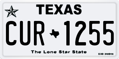TX license plate CUR1255