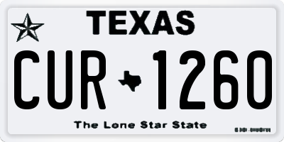 TX license plate CUR1260